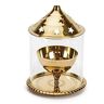 Amazingindiaonline Geweldige India Online Pure Brass Grote Akhand Diya met Stand Cover Pooja Collectie/Spirituele Religieuze Puja Artikel Olielamp Diyas voor Puja Messing Deepak voor Puja Akhand Diya Diyas voor Diwali