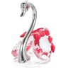 PUJIANA Glazen ornamenten, kristallen ornamenten, Crystal Swan Ornament Sculpture Simple (Kleur: Geel, Maat: 5x4x6.5cm) (Color : Red)