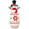 Festive Productions FESTIEVE PRODUCTIES Polyresin Witte Sneeuwman met Rood Detail, Microvezel 16 x 8,2 x 24,9 cm