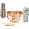 Generic Sage Smudge Kit Triple Moon met Pentakel Symbool Smudging Bowl White Salie Smudge Stick Palo Santo (1 salie kit)