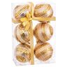 FANTASTIKO Set van 6 kerstballen gouden strepen 60 mm
