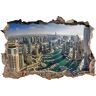 Pixxprint 3D_WD_2596_92x62 Dubai Helikopterzicht Wanddoorbraak 3D Wandtattoo, Vinyl, kleurrijk, 92 x 62 x 0,02 cm