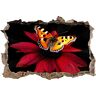 Pixxprint 3D_WD_S4683_92x62 adembenemende vlinder muurdoorbraak 3D muurtattoo, vinyl, zwart/wit, 92 x 62 x 0,02 cm