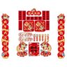 BAGLEV Chinees Nieuwjaar Decoratieset,Chinese Coupletten,Nieuwjaar Coupletten Set,Chinees Nieuwjaar Benodigdheden Chinees Venster Nieuwjaar Papier Chunlian Chinese Vlag Chinese Decoraties Jaar Papier (Color