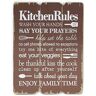 levandeo Muurschildering Keuken Rules 28x21cm Hout Bruin Shabby Chic Vintage Gezegden Keuken Deco Bord