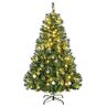 HOMCOM kerstboom dennenboom met decoratie 120 LED‘s 511 takpunten Ø 95 x 150 h cm