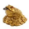 Zhjvihx Feng Shui Money Frog, Feng Shui Money Frog Chinese knoop geluksmunten Feng Shui Brass, vertegenwoordigt een populaire Charm welvaart Lucky Frog voor Home Decor (Brons, S 6 * 6 * 5Mm)