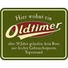 RAHMENLOS Decoratief metalen bord als cadeau voor de 50e verjaardag: oldtimer, meer dan 50 jaar gelopen, topconditie