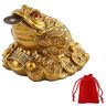 WYMAODAN Geluksbrenger Kikker Munt Munt, Feng Shui Pad Munt Chinese Geluksbrenger voor Welvaart Home Decor Cadeau met Gelukzak