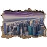 Pixxprint 3D_WD_2763_62x42 Helikopterzicht New York Wanddoorbraak 3D Wandtattoo, Vinyl, kleurrijk, 62 x 42 x 0,02 cm