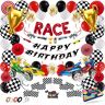 Fissaly ® 81 Stuks Race Formule 1 Feest Versiering – Kinderfeestje Decoratie – Grand Prix & Racewagen Themafeest Verjaardag Feestje