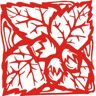 INDIGOS /Muurstickers e64 mooie bladbladeren bladeren 80x78 cm rood, vinyl, 80 x 79 x 1 cm