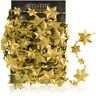 com-four ® Slinger met sterren Kerstslinger Sterrenslinger voor kerstdecoratie Kerstdecoratie voor kerstboom 500 cm (Set02 goudkleurig/sterren)