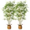 Kazeila Kunstplanten, groot, 160 cm, bamboe, kunstplanten in pot, kunstboom, kamerplant voor thuis, tuin, kantoor, deco, 2 stuks