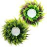 N\C 2 Stuks Kunstgroen Bladeren Krans,Krans Kunstmatige Krans Groene Deurkrans Wandkrans Plastic Krans Paasdecoratie voor Buiten Feest Tuin Muur 40cm