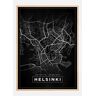 Bildverkstad Map - Helsinki - Black Poster