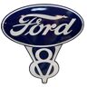 Ford V8 Oval Emaille Bord 46 x 46 cm