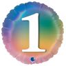 Ballon 1 jaar holografisch Rainbow