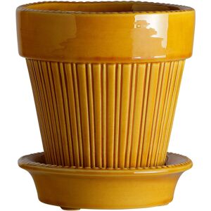 Bergs Potter Simona Pot W Saucer 14 Cm Yellow Amber