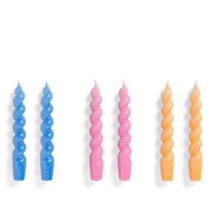 HAY Candle Spiral Set Of 6 - Blue/dark Pink/dark Peach