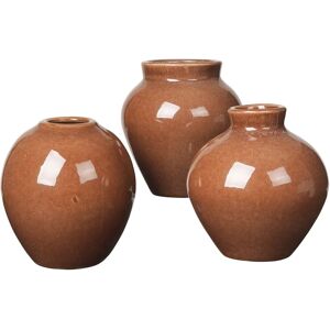 Broste Copenhagen Ingrid keramikvase 14,5 cm 3-stk. Caramel cafe