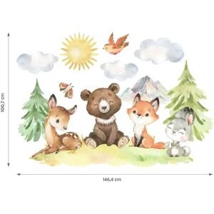 Wallstickers Dyr - Sett 14stk   Mini Dekor - Skogsdyr Baby