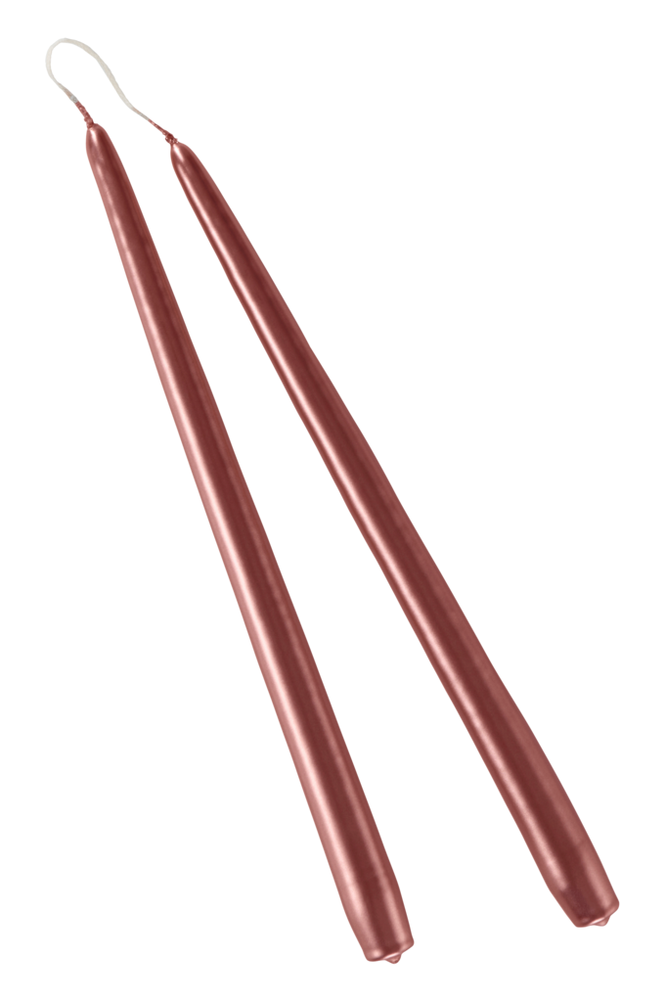 VICKAN METALLIC antikklys 2-pk - høyde 35 cm Gammelrosa