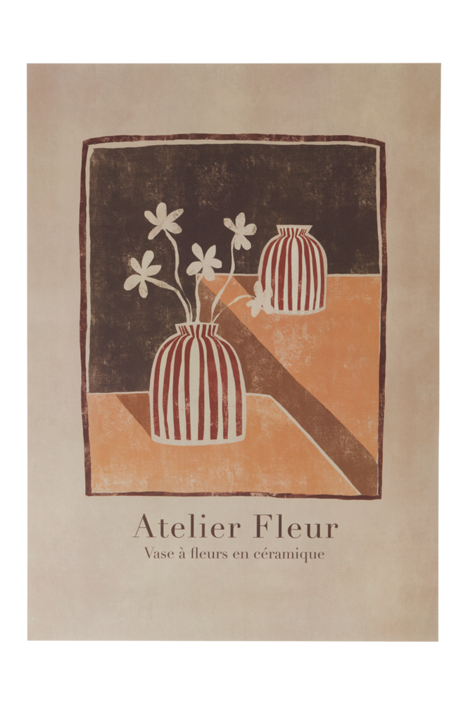 FLEUR poster 50x70 cm Naturlig hvit / gul / brun