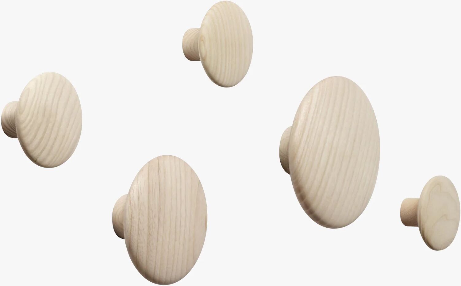 Muuto The Dots Coat Hooks / Set Of 5, Oak