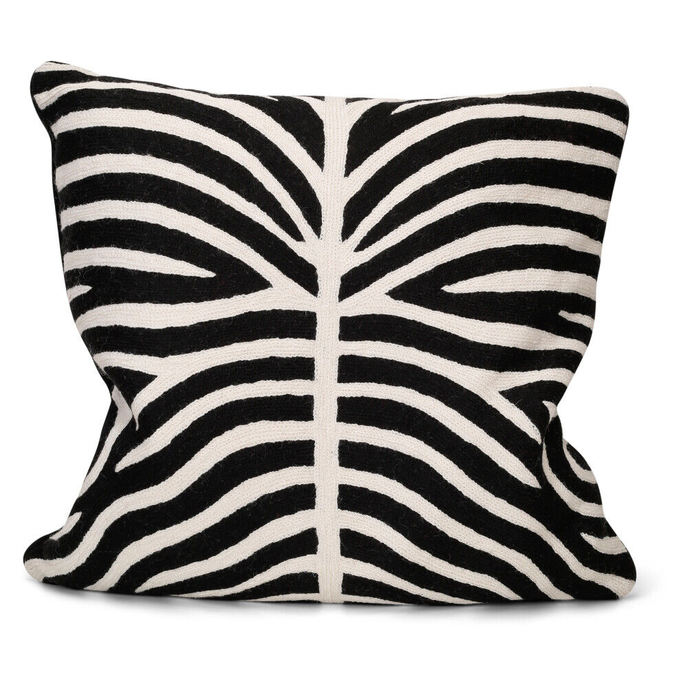 tirillm Zebra Håndbrodert Putetrekk Hvit Unisex