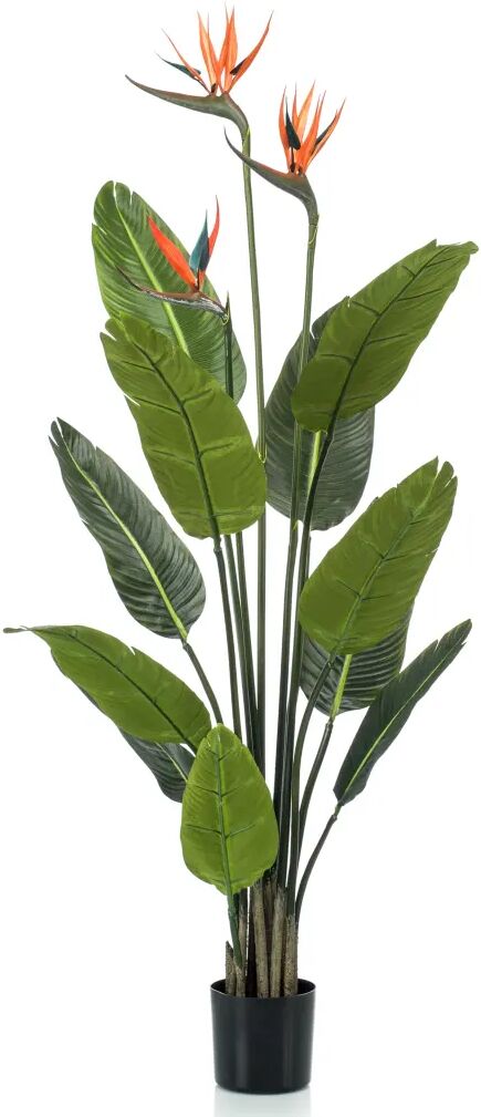 Emerald Kunstig plante Strelitzia i potte med blomster 120 cm