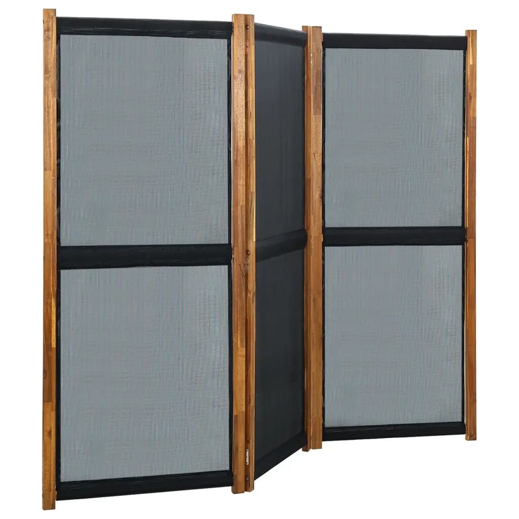 vidaXL Romdeler 3 paneler svart 210x170 cm