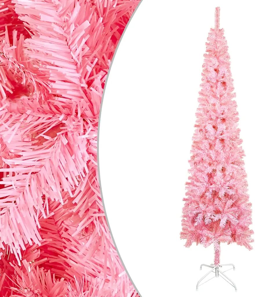 vidaXL Slankt juletre rosa 150 cm