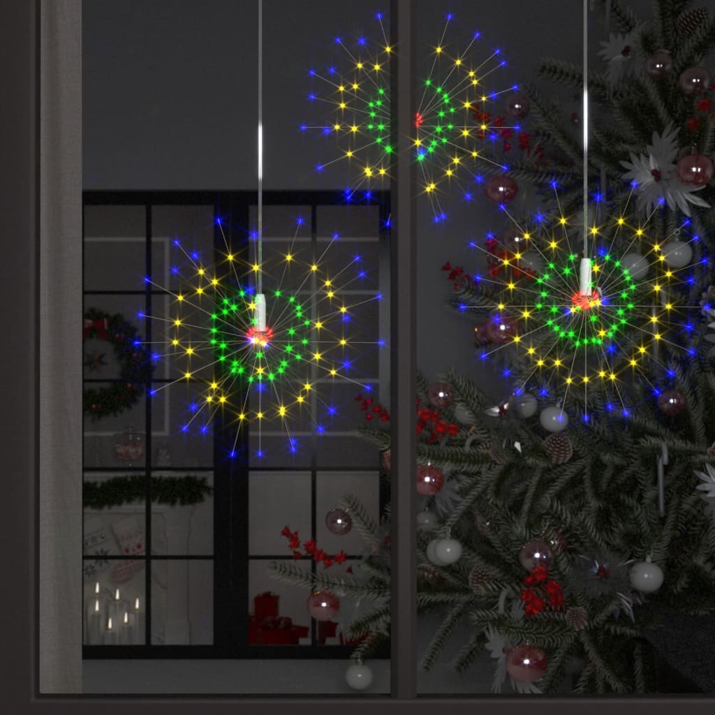 vidaXL Utendørs julelys fyrverkeri 10 stk flerfarget 20 cm 1400 LED