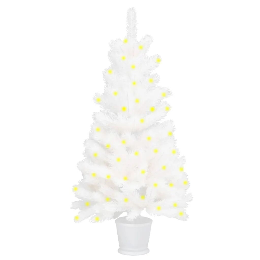 vidaXL Kunstig juletre med LED hvit 90 cm