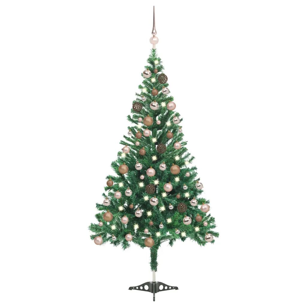 vidaXL Kunstig juletre med LED og kulesett 180 cm 564 grener