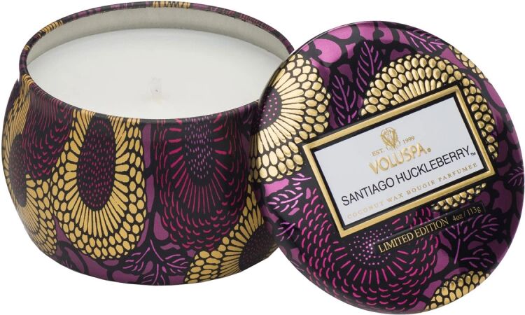 Voluspa Santiago Huckleberry Decorative Tin Candle (25h)