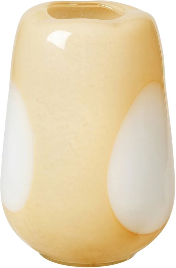 Broste Copenhagen Ada Dot glassvase 26 cm Golden fleece yellow