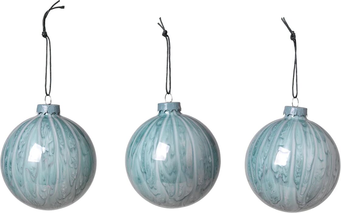 Broste Copenhagen Marble julekule 3-stk. Pastel blue