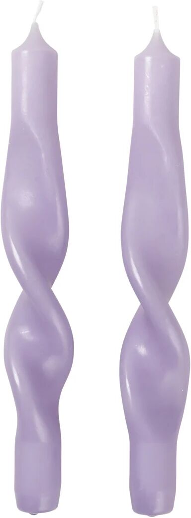 Broste Copenhagen Twisted candles tvinnede lys 23 cm 2-pakning Orchid light purple