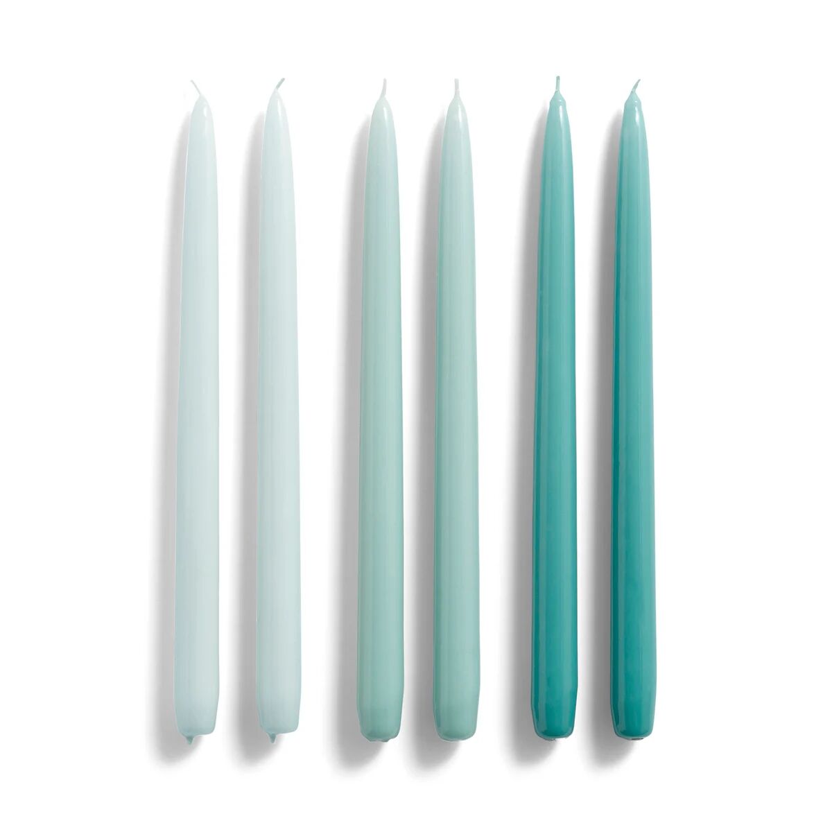 HAY Candle Conical lys 6-stk. Ice blue-artic blue-teal