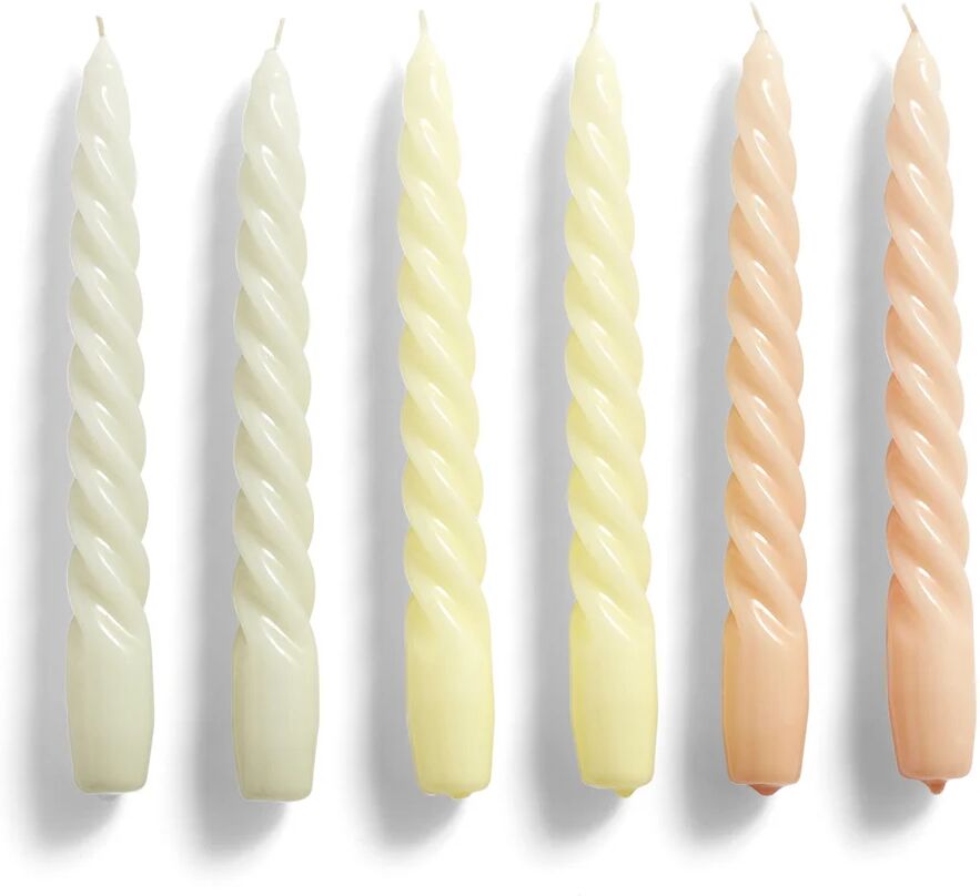 HAY Candle Twist lys6-stk. Grey-beige citrus-peach