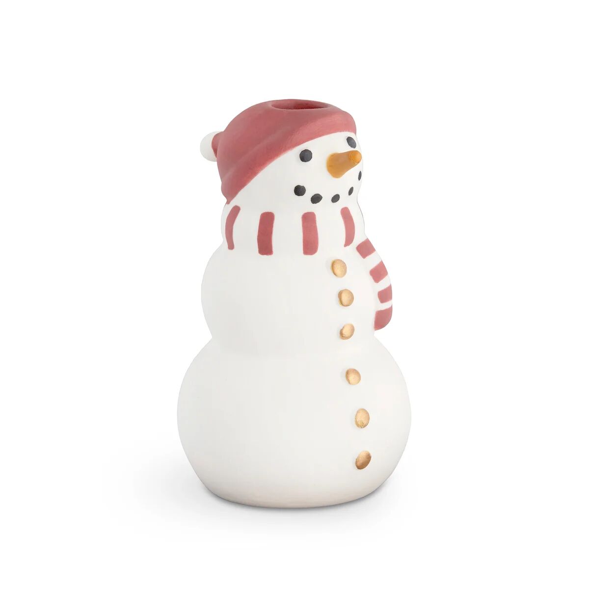Kähler Christmas porselensfigur Snømann Hvit-svart-rød