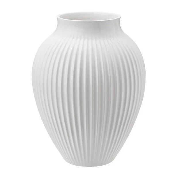 Knabstrup Keramik Knabstrup vase riller 20 cm Hvit