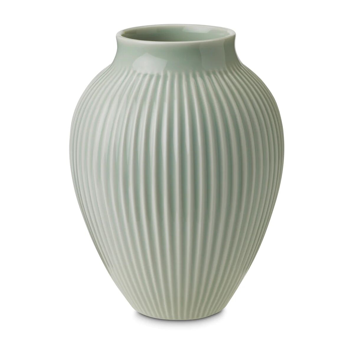Knabstrup Keramik Knabstrup vase riller 20 cm Mintgrønn