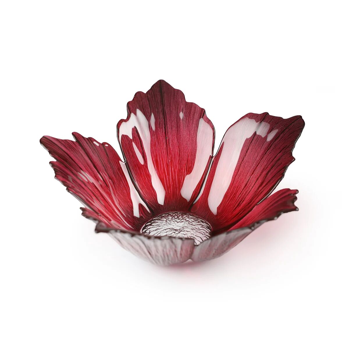 Målerås Glasbruk Fleur glasskål rødrosa stor Ø 23 cm