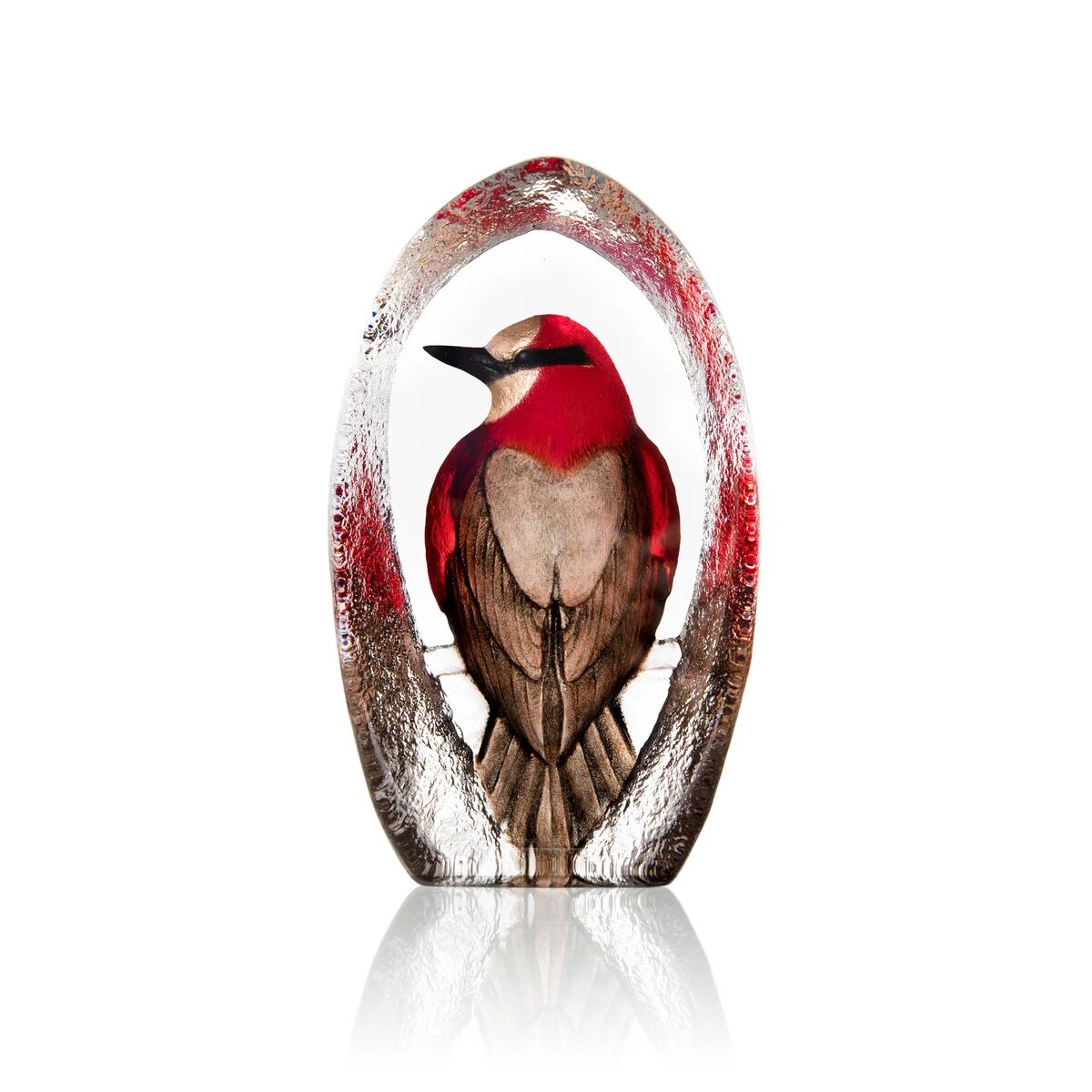 Målerås Glasbruk Wildlife Colorina glasskulptur 17,5 cm Rød