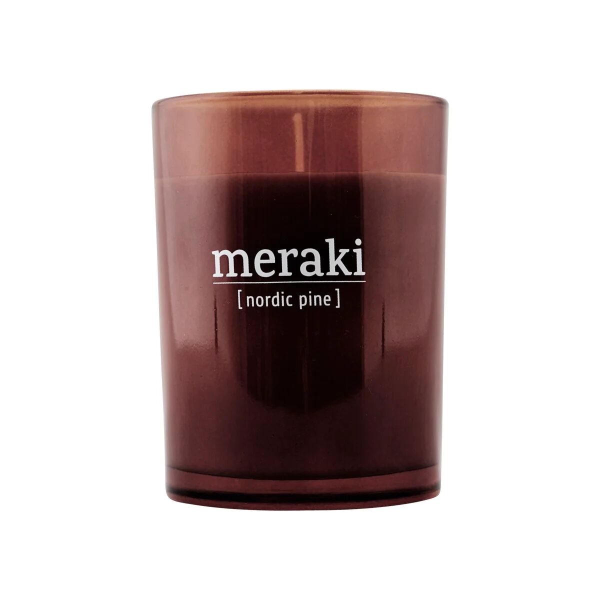 Meraki duftlys brunt glass 35 timer nordic pine