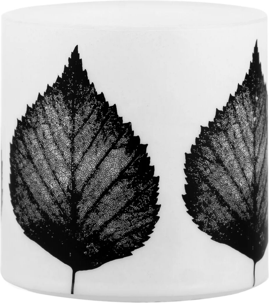 Muurla Nordic The Birch Leaf kubbelys 8 cm Hvit-svart