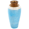 Beliani Vaso decorativo em terracota azul 42 cm feito à mão e pintado de design inspirado no vintage retro